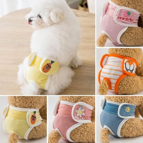 Dog Diaper Dog Pants Cartoon Diapers for Dogs Physiological Pants Washable Bitch Dogs Shorts Velcro Design Pet Diaper Pants