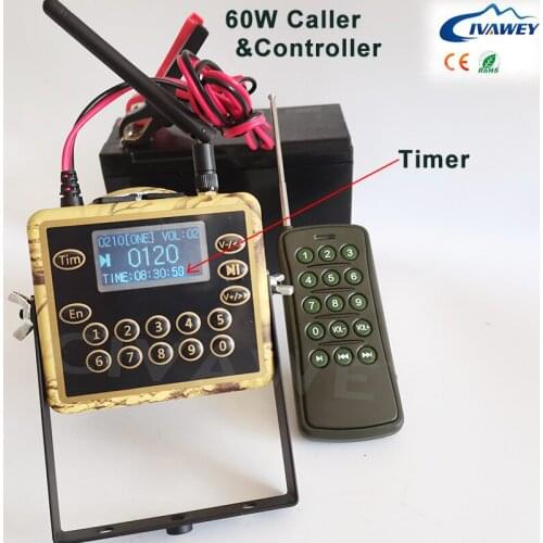 Timer On/Off Remote Controller + 60W Hunting Bird Duck Goose Geese Voice Caller Hunting Mp3 Player Animal Amplifier