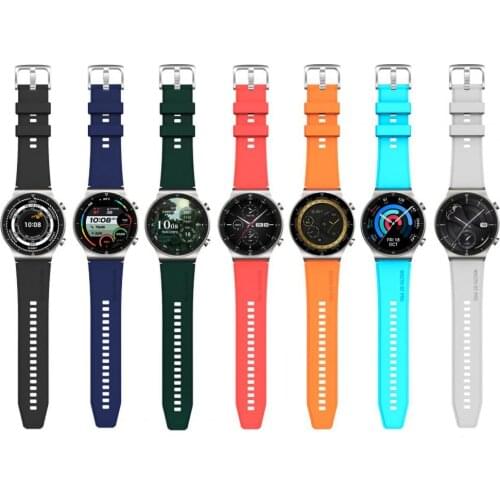 New Watch Belt Soft Easy to Assemble Perfect Fitment Silicone Waterproof 22mm Watchband Strap for Huawei Watch GT2 PRO