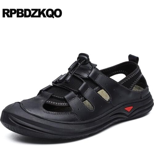 Outdoor large size black 2019 shoes native 46 waterproof casual men sandals leather summer fashion breathable water beach brown