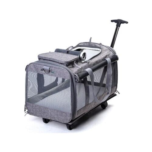 H1 Foldable 20 Kg Medium and Large Pet Trolley Bag Breathable Tug Out Cat Dog Cage Backpack