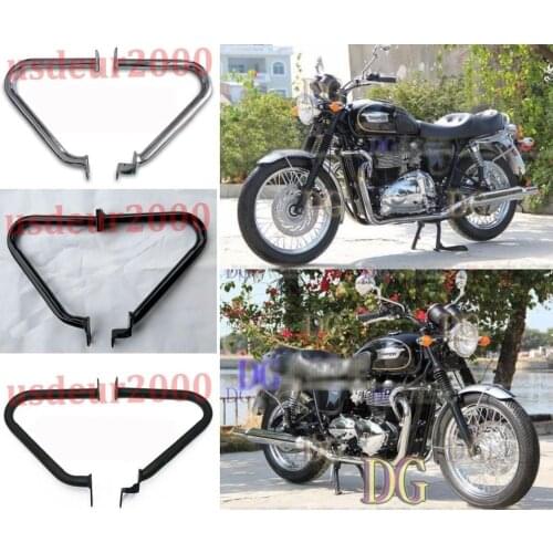 Highway Engine Crash Guard Bars for Triumph Bonneville T100 Thruxton 900 2001-2015 Black Chrome 02 03 04 05 06 07 08 09 10 11 12