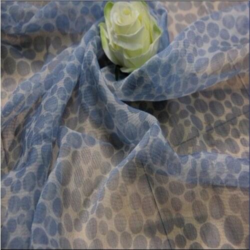 Light blue circle silk gauze Organza Skirt yarn fashion material 4.5mumi silk clothes A4
