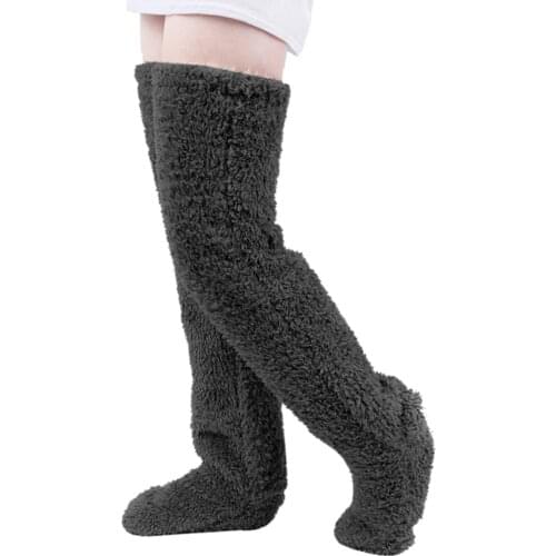 Over Knee High Fuzzy Long Socks Comfort Warm Plush Slipper Stockings Leg Warmers Winter Home Sleeping Socks