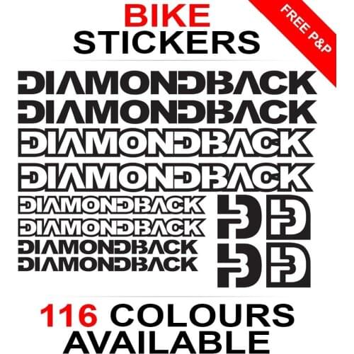 For 1Set Diamondback decals stickers sheet (cycling, mtb, bmx, road, bike) die-cut Car Styling