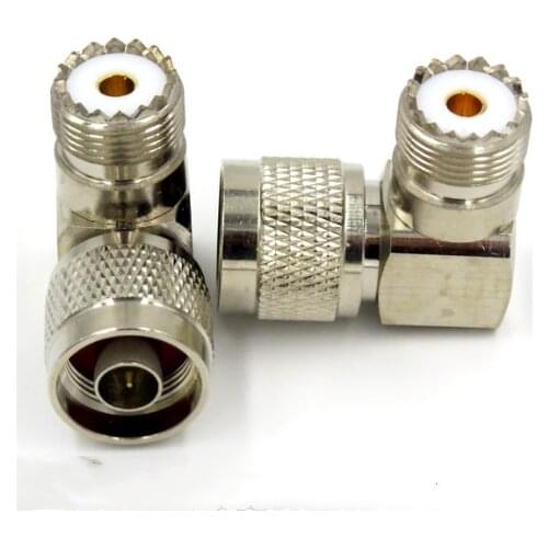 1PCS Adapter N Male Plug To UHF PL259 SO239 Female Jack Right Angle 90 Degree RF Coaxial Connector
