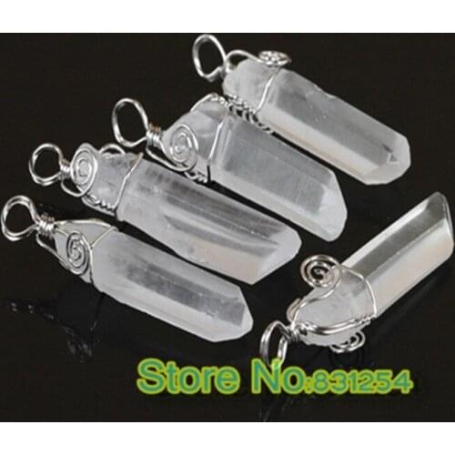 1pc Natural Druzy Crystal Quartz Point Stone Pendant Clear White Crystal Druzy Stone Pendant Jewelry Statement