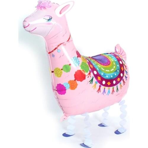 50pcs Walking Alpaca balloon Animal Aluminum Foil balloons Kids Birthday Party Decorations Childrens Gifts Baby Shower Supplies