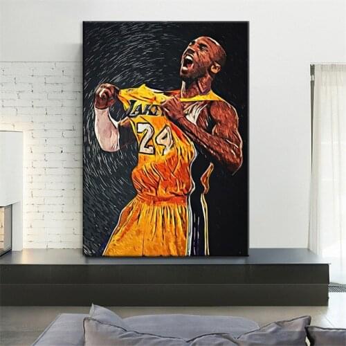 Abstract Painting Kobe Bryant Canvas Painting Wall Art Mural Living Room Unique Decorative Painting