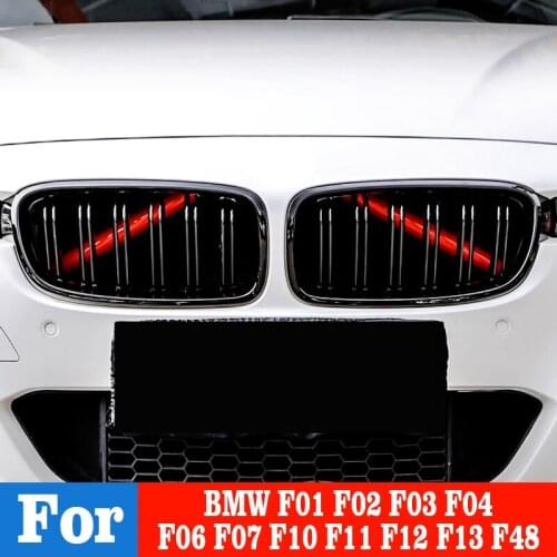 Front Kidney Grille Cover Trim Strips For BMW F01 F02 F03 F04 F06 F07 F10 F11 F12 F13 F48 M Sport Style Grille Car Accessories