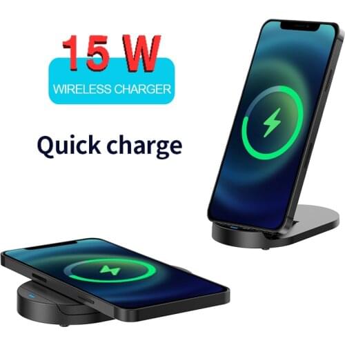 Qi 15W Fast Wireless Charger Collapsible bracket charger for Samsung iPhone device for iPhone 11 12 XR X XS 8 Samsung S10/20/21
