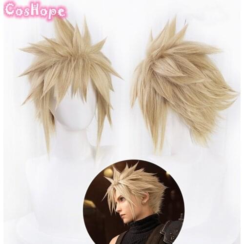 Cloud Strife Cosplay Final Fantasy Cosplay Men Short Linen Wig Cosplay Anime Cosplay Wig Heat Resistant Synthetic Wigs