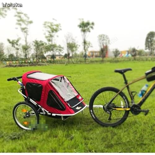 Childrens bicycle trailer twin stroller double parent-child mountain trailer CD50 Q02