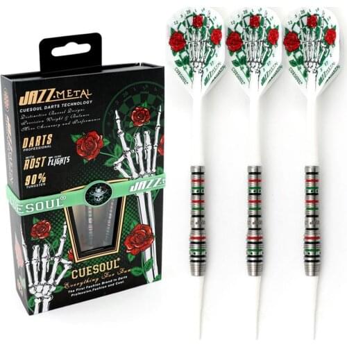 CUESOUL JAZZ-METAL 19g Soft Tip Darts 90% Tungsten Dart Set with Integrated ROST Dart Flights