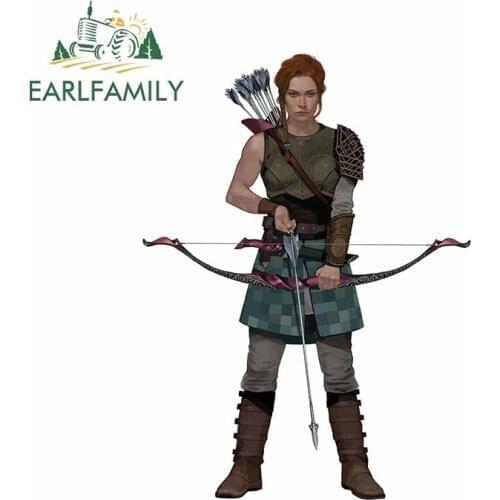 EARLFAMILY 13cm x 9.7cm For Archery Woman Car Bumper Stickers Laptop Decals Waterproof Sunscreen Vinyl Material For JDM SUV RV