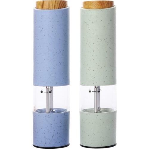 Electric Grinder Salt and Pepper Grinder Set Plastic Ceramic Burr Mill Herb Spice Adjustable for Kitchen Grinding Gadgets