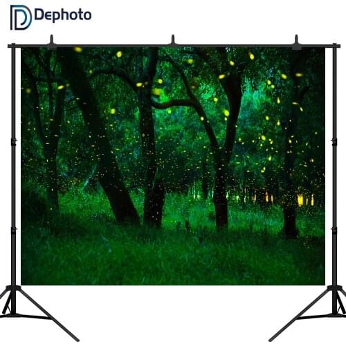 DePhoto Photography backdrops Forest fireflies dream fairy tale children background Background for a photo vinyl Photophone