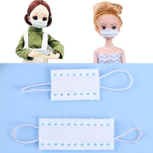 Hot sale 1Pc/5Pcs 1:12 Dollhouse Mini Mouth Face Masks Miniature Mask For Doll Decor Toy
