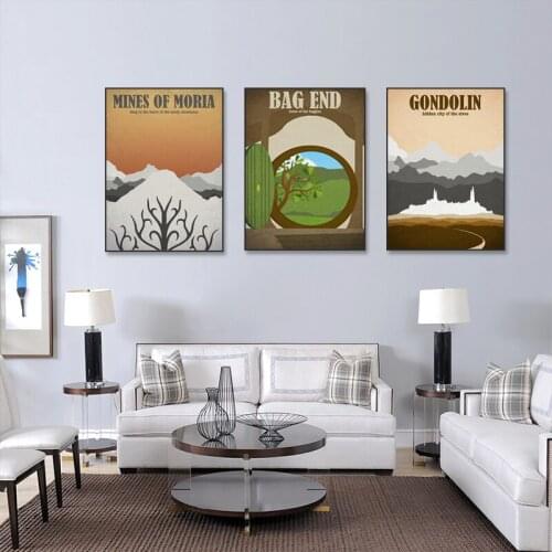 Modern Style Canvas Painting Poster Print Famous Movie Posters Scenes and Music Mines of Moria for Home Rooms Wall Decoration