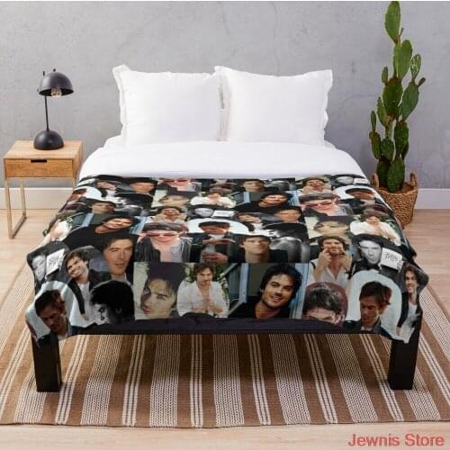 Ian Somerhalder Throw Blanket Soft Warm Coral Fleece Plush Throw Blanket Rug Piece Sofa Bed Knee blankets Boys Girls