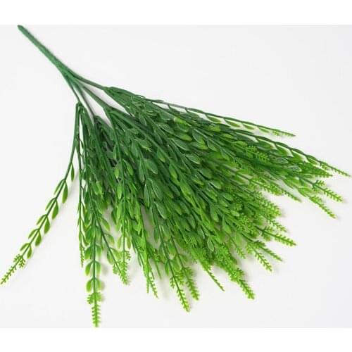Artificial Plants Grass Plastic Green Leaves Fake Wheat Plant Wedding Home Decoration Table Decors