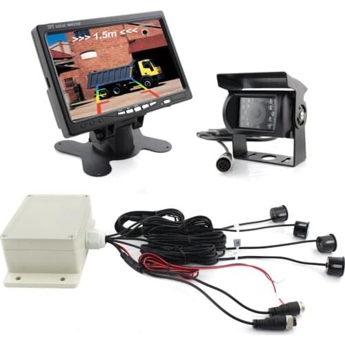 Car Parking 7 Inch Car Monitor Rear View Camera 120 degree backup camera for Truck Trailer Bus Parking sensor System