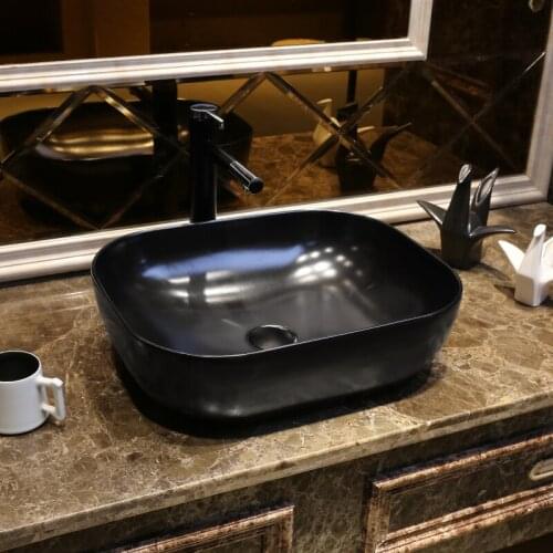 Ceramic Washing Basin ingdezhen Sanitary Art Basin black oval ceramic wash basin bathroom sink