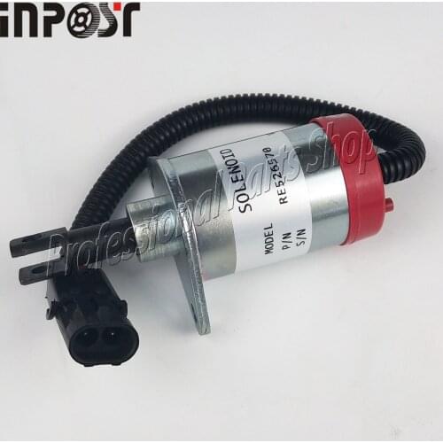 RE526570 Stop Solenoid Valve for John Deere 313 315 317 320 325 328 332 244J 304J 4120 4320 4520 4720 5225 5325 12V