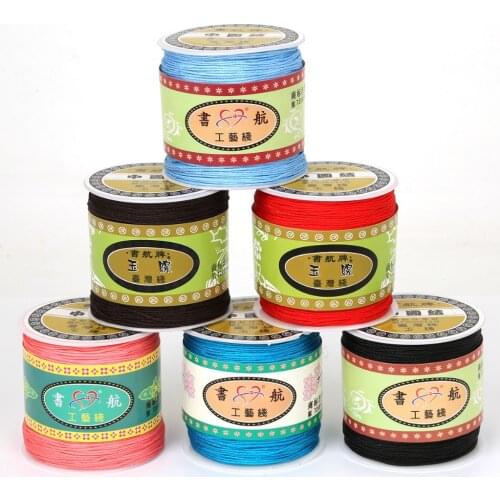 Hot! 0.8mm 100 Yards/Roll Mix Nylon Satin Chinese Knot Cord Silky Macrame Cord for DIY Handicraft Tool Hand Stitching Thread