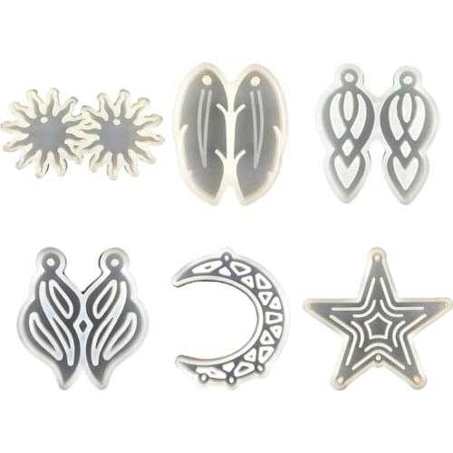Dream Catcher Feather Sun Star Pendant Epoxy Resin Mold Earrings Necklace Keychain Silicone Mould DIY Crafts Jewelry Decorations