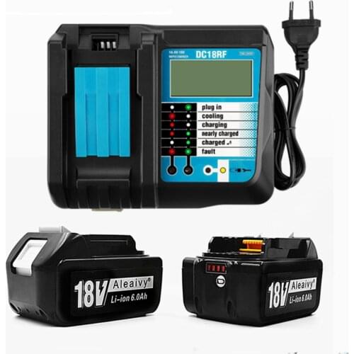 Makita 18v tools Rechargeable Battery AY BL1860 B 18V 6.0Ah Backup Battery For Makita 18VBL1860 BL1840 BL1850 With DC18RF Charge