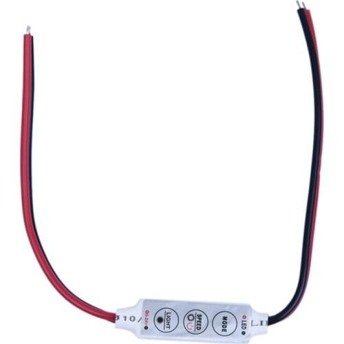 Mini 3 keys Controller Dimmer for 3528 5050 LED Single Color Strip Light DC 12V 144W