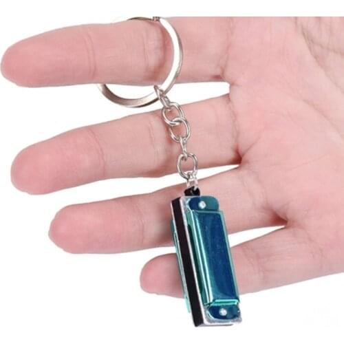 Mini Harmonica Keychain,Special 8 Tone 4 Holes Harmonica Keychain Harmonic Keyring Keys Holder Bag Pendant Musical Toys