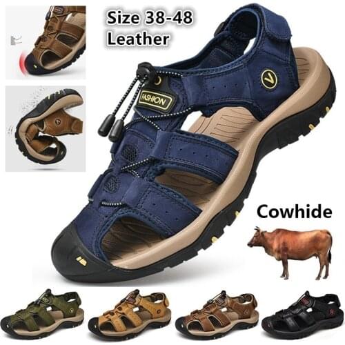 2021 New Hollow-out Wading Shoes Men Sandals Hiking Shoes Summer Casual Beach Sandals Plus Size 38-48