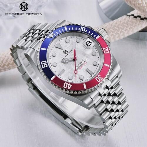 2021 PAGRNE DESIGN Luxury Low-key Mens Antique Watch Self-winding Mechanical Sapphire Stainless Steel Luminous Waterproof Clock