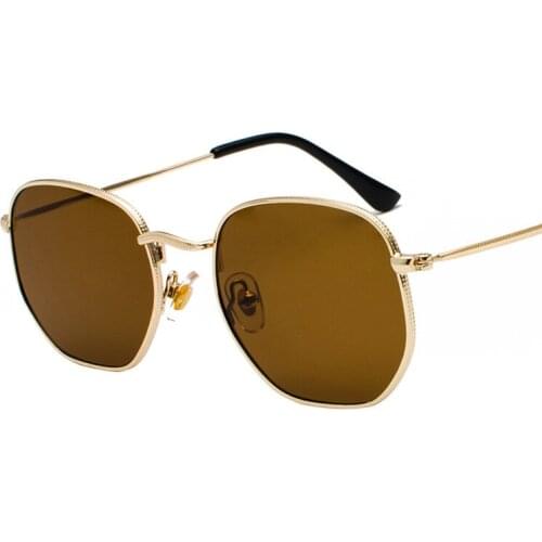 WackSaria Men Women Sunglasses Square Polygon Sun Glasses Metal Retro Shades Metal Frame Eyewear TOP UV400 de sol hombre