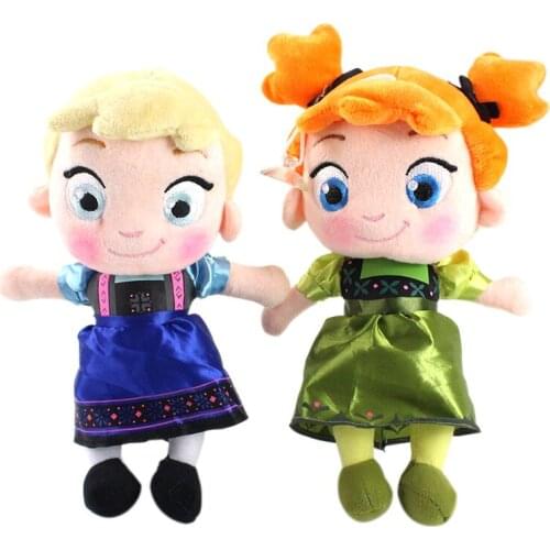 25-28cm Disney Princess Frozen Anna Elsa Plush Toys Soft Stuffed Dolls Birthday Gift for Kids