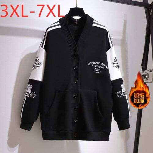 New Ladies Autumn Winter Plus Size Jacket For Women Large Long Sleeve Loose Wool Liner Keep Warm Thick Coat 3XL 4XL 5XL 6XL 7XL