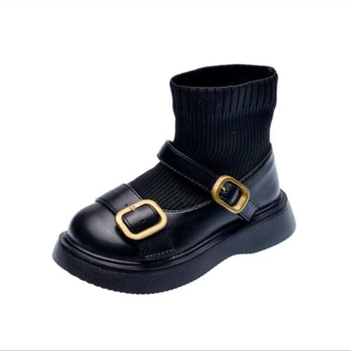 2021 new autumn girls shoes stitching children sock boots princess fashion children boots size 21-35