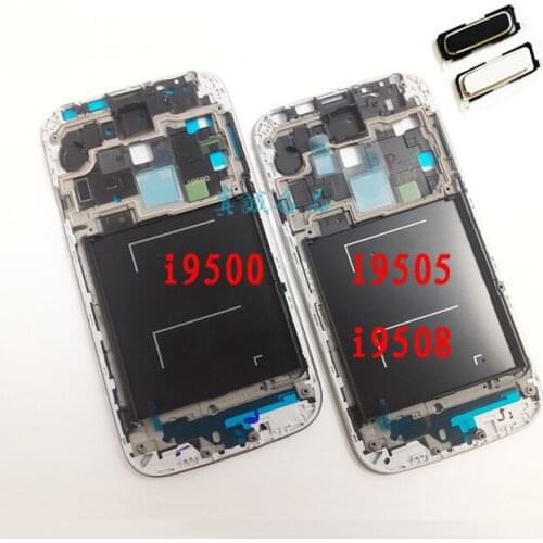 For Samsung Galaxy S4 I9500 I9505 Original Mobile Phone Bezel LCD Plate Housing Front Middle Frame With Home Button Key