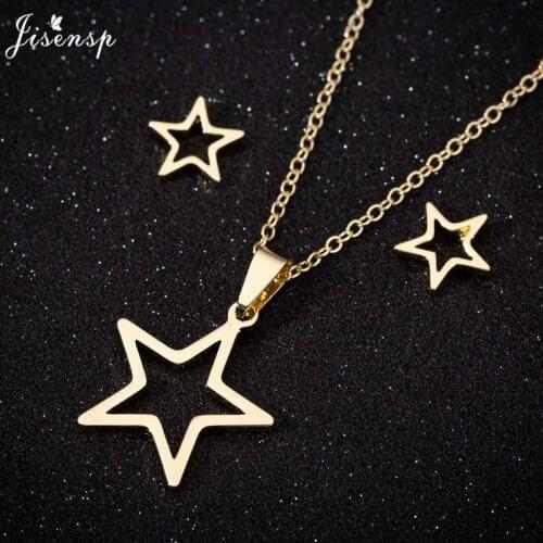 Simple Fashion Star Necklaces & Pendants Vintage Stainless Steel Jewelry Necklace Best New Year Gift for Women Girls Friends