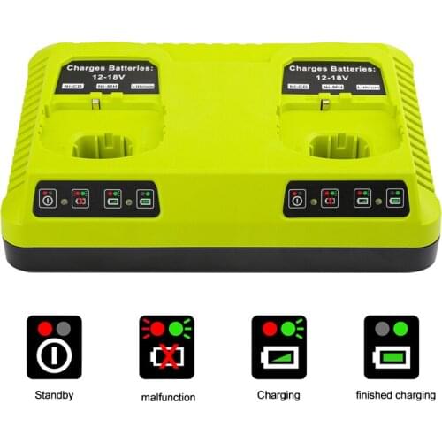 P117 Charger For Ryobi 12V 14.4V 18V Li-ion Ni-CD Ni-Mh Battery P100 P102 P103 P105 P107 P108 1400670 P118 Lithium ONE+ Serise