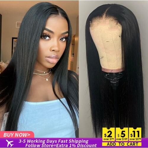 Bone Straight Human Hair Wigs for Black Women 13x1 T Part Lace Wigs Brazilian Hair Pre Plucked Remy Hair Wig Baby Hair #1B Color