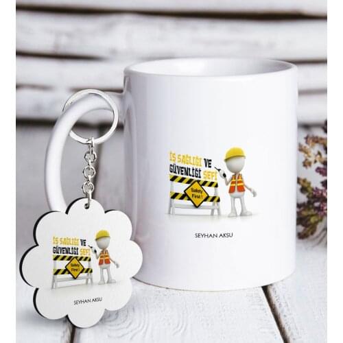 Personalized Professional Occupational health and Safety Chief White Mug and Keychain Gift Seti-1