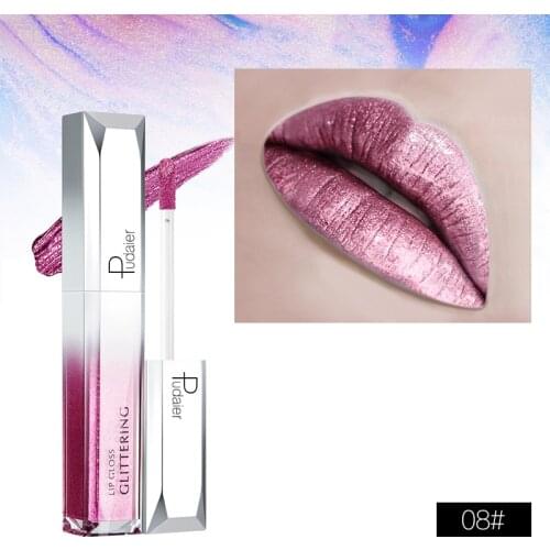 Pudaier moisturizing lip gloss Future series metallic lip tint waterproof long lasting gold silver shimmer liquid lipstick PD049