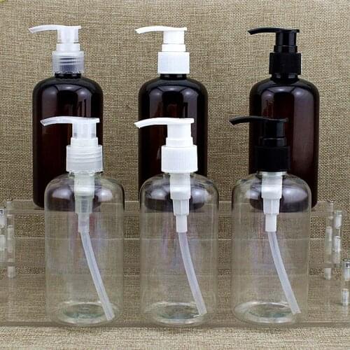 20pcs 250ml Empty PET Lotion Pump Bottle,Amber Plastic Cosmetic Container,Empty Shampoo Sub-bottling,Essential Oil Bottle