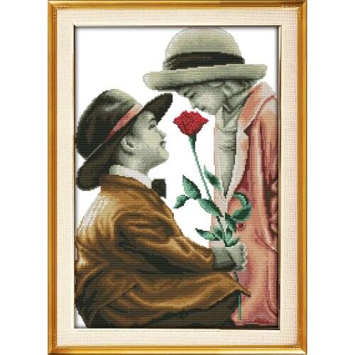 Joy Sunday Innocence (4) Chinese Cross Stitch Kits Ecological Cotton Clear Printed 14 11CT DIY Gift Wedding Decoration For Home