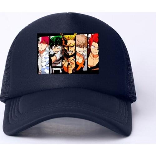 Anime My Hero Academia Mesh Baseball Cap Adjustable Snapback Kawaii Hats for Women Men Hip Hop Trucker Cap Dad Hat