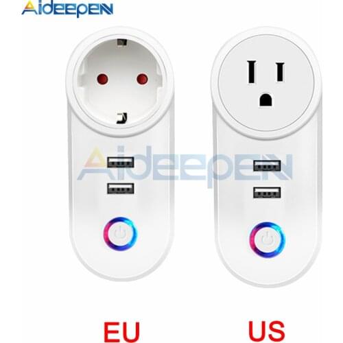 Tuya USB Wifi Smart Socket Plug EU US Wireless Power Wifi Tuya APP Control Timer Charger for Alexa Google Home