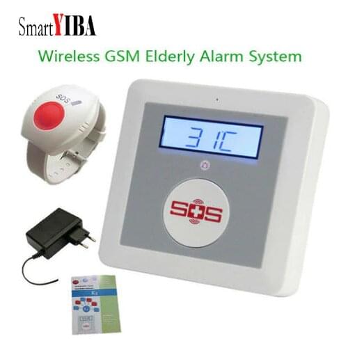 SmartYIBA APP Remote Control Wireless GSM SMS Alarm System Emergency SOS Wrist Panic Button SMS Alarm Elderly Care Panel